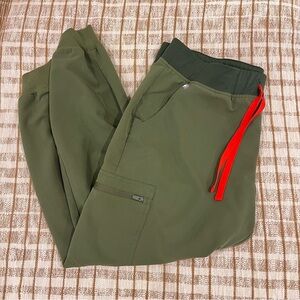 Figs Dark Olive Green XL Petite Zamora Joggers Scrub Pants
